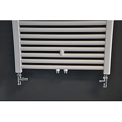 Wiesbaden Riko luxe radiator aansluitset recht, chroom/wit