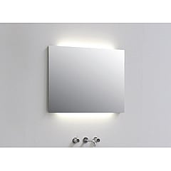Sub spiegel rechthoek met horizontale ledverlichting 80x3x60 cm, aluminium