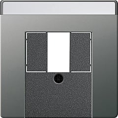 Gira System 55 afdekplaat voor USB met tekstkader, edelstaal