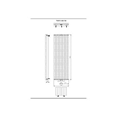 Plieger Trento designradiator verticaal m. middenaansluiting 1800x590mm 1357W mat zwart