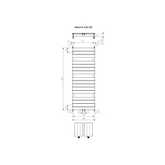 Plieger Genua M handdoekradiator horizontaal middenaansluiting 1520x550mm 800W pergamon
