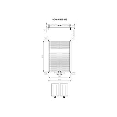 Plieger Roma M handdoekradiator horizontaal middenaansluiting 805x600mm 456W witstructuur