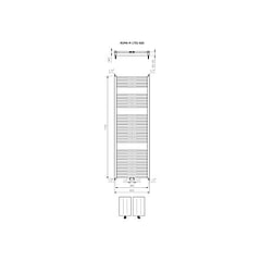 Plieger Roma M handdoekradiator horizontaal middenaansluiting 1755x600mm 800W parelgrijs (pearl grey)