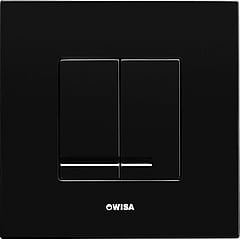 Wisa XS Delos bedieningspaneel met dual flush 2-knops kunststof, zwart