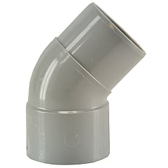 Sub PVC afvoerbocht 45° mof/spie 5 cm, grijs