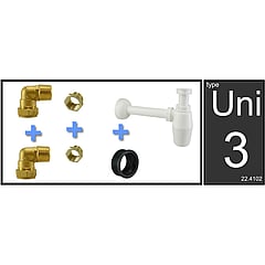 Sub Uni-3 aansluitset fontein/wastafel met PVC sifon, wit