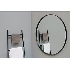 INK spiegel verzonken in kader rond 60 cm, aluminium, mat zwart