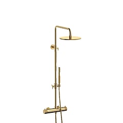 Plieger Roma douchesysteem met thermostatische douchekraan en hoofddouche 20 cm, geborsteld goud
