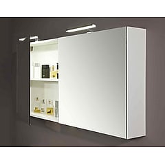 Sub 112 basic spiegelkast met dubbelzijdige spiegeldeur en 1 glazen legplank 65 x 60,7 x 12,8 cm, wit