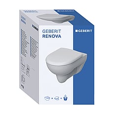 Geberit Renova wc-pack, wandcloset 54 cm diepspoel, met zitting, wit
