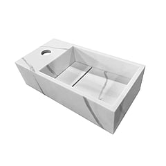 Wiesbaden Noble fontein links solid surface 36 x 18 x 10 cm, marmer wit