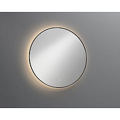 Sub 16 ronde spiegel met LED-verlichting 60 cm, mat zwart