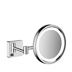 hansgrohe AddStoris make-up spiegel met LED-verlichting en schakelaar 3x vergrotend 21,7 cm, chroom