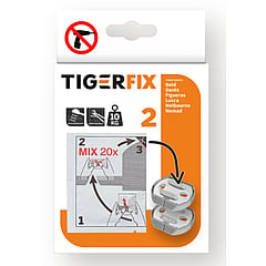 Tiger Tigerfix type 2 set van 2 stuks 3,3 x 0,6 x 2,9, chroom