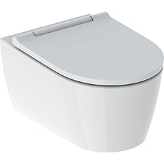 Geberit ONE wc pack hangend toilet met TurboFlush en toiletzitting, designpaneel glans chroom, wit mat