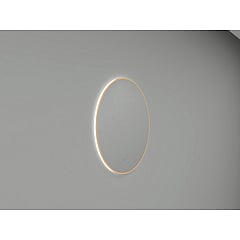 Wiesbaden Novi ronde spiegel met dimbare LED-verlichting 60 cm, geborsteld messing