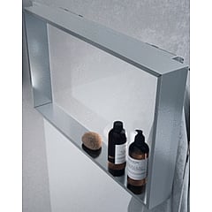 Novellini Kuadra interne plank + externe handdoekhaak v. op glaswand 40x60cm mat chroom
