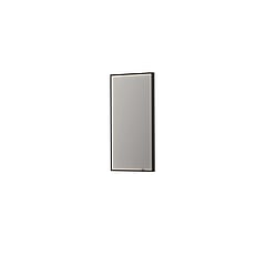 INK SP19 rechthoekige spiegel verzonken in kader met dimbare LED-verlichting, color changing, spiegelverwarming en schakelaar 50 x 4 x 100 cm, mat zwart