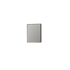 INK SP19 rechthoekige spiegel verzonken in kader met dimbare LED-verlichting, color changing, spiegelverwarming en schakelaar 70 x 4 x 80 cm, mat zwart