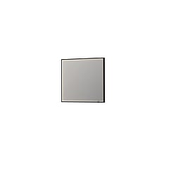 INK SP19 rechthoekige spiegel verzonken in kader met dimbare LED-verlichting, color changing, spiegelverwarming en schakelaar 100 x 4 x 80 cm, mat zwart