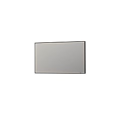 INK SP19 rechthoekige spiegel verzonken in kader met dimbare LED-verlichting, color changing, spiegelverwarming en schakelaar 140 x 4 x 80 cm, mat zwart