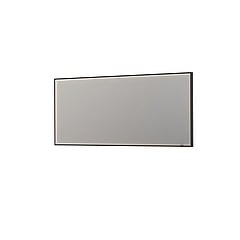 INK SP19 rechthoekige spiegel verzonken in kader met dimbare LED-verlichting, color changing, spiegelverwarming en schakelaar 180 x 4 x 80 cm, mat zwart