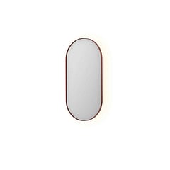 INK SP21 ovale spiegel verzonken in stalen kader met indirecte LED-verlichting, verwarming, colour-changing en sensorschakelaar 100 x 50 x 4 cm, geborsteld koper