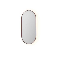 INK SP21 ovale spiegel verzonken in stalen kader met indirecte LED-verlichting, verwarming, colour-changing en sensorschakelaar 120 x 60 x 4 cm, geborsteld koper