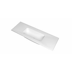 INK Reflekt polystone wastafel met afzetplateau aan beide zijdes, zonder kraangat 120 x 40 x 1,5 cm, mat wit