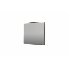 INK SP19 rechthoekige spiegel verzonken in kader met dimbare LED-verlichting, color changing, spiegelverwarming en schakelaar 90 x 4 x 80 cm, geborsteld rvs