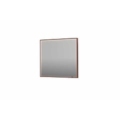 INK SP19 rechthoekige spiegel verzonken in kader met dimbare LED-verlichting, color changing, spiegelverwarming en schakelaar 90 x 4 x 80 cm, geborsteld koper