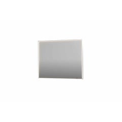 INK SP19 rechthoekige spiegel verzonken in kader met dimbare LED-verlichting, color changing, spiegelverwarming en schakelaar 100 x 4 x 80 cm, mat wit