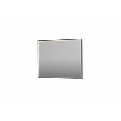 INK SP19 rechthoekige spiegel verzonken in kader met dimbare LED-verlichting, color changing, spiegelverwarming en schakelaar 100 x 4 x 80 cm, geborsteld rvs