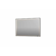 INK SP19 rechthoekige spiegel verzonken in kader met dimbare LED-verlichting, color changing, spiegelverwarming en schakelaar 120 x 4 x 80 cm, geborsteld rvs