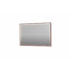 INK SP19 rechthoekige spiegel verzonken in kader met dimbare LED-verlichting, color changing, spiegelverwarming en schakelaar 120 x 4 x 80 cm, geborsteld koper
