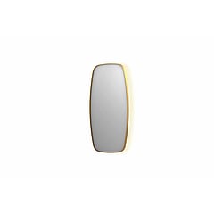 INK SP30 contour spiegel in stalen kader met dimbare indirecte LED-verlichting, spiegelverwarming, color changing en schakelaar 50 x 4 x 100 cm, geborsteld mat goud
