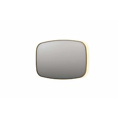 INK SP30 contour spiegel in stalen kader met dimbare indirecte LED-verlichting, spiegelverwarming, color changing en schakelaar 120 x 4 x 80 cm, geborsteld mat goud