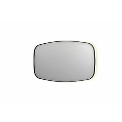 INK SP30 contour spiegel in stalen kader met dimbare indirecte LED-verlichting, spiegelverwarming, color changing en schakelaar 140 x 4 x 80 cm, mat zwart