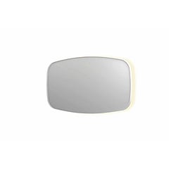 INK SP30 contour spiegel in stalen kader met dimbare indirecte LED-verlichting, spiegelverwarming, color changing en schakelaar 140 x 4 x 80 cm, mat wit