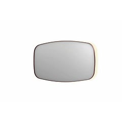 INK SP30 contour spiegel in stalen kader met dimbare indirecte LED-verlichting, spiegelverwarming, color changing en schakelaar 140 x 4 x 80 cm, geborsteld koper