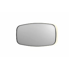 INK SP30 contour spiegel in stalen kader met dimbare indirecte LED-verlichting, spiegelverwarming, color changing en schakelaar 140 x 4 x 80 cm, geborsteld metal black