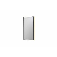 INK SP32 rechthoekige spiegel in stalen kader met dimbare indirect LED-verlichting, spiegelverwarming, color changing, en schakelaar 50 x 4 x 100 cm, mat zwart
