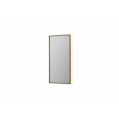INK SP32 rechthoekige spiegel in stalen kader met dimbare indirect LED-verlichting, spiegelverwarming, color changing, en schakelaar 50 x 4 x 100 cm, geborsteld mat goud
