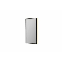INK SP32 rechthoekige spiegel in stalen kader met dimbare indirect LED-verlichting, spiegelverwarming, color changing, en schakelaar 50 x 4 x 100 cm, geborsteld metal black