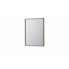 INK SP32 rechthoekige spiegel in stalen kader met dimbare indirect LED-verlichting, spiegelverwarming, color changing, en schakelaar 60 x 4 x 80 cm, mat zwart