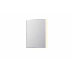 INK SP32 rechthoekige spiegel in stalen kader met dimbare indirect LED-verlichting, spiegelverwarming, color changing, en schakelaar 60 x 4 x 80 cm, mat wit