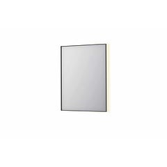 INK SP32 rechthoekige spiegel in stalen kader met dimbare indirect LED-verlichting, spiegelverwarming, color changing, en schakelaar 60 x 4 x 80 cm, geborsteld rvs