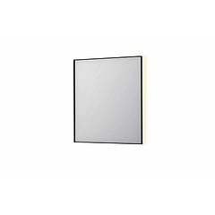 INK SP32 rechthoekige spiegel in stalen kader met dimbare indirect LED-verlichting, spiegelverwarming, color changing, en schakelaar 70 x 4 x 80 cm, geborsteld metal black