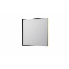 INK SP32 rechthoekige spiegel in stalen kader met dimbare indirect LED-verlichting, spiegelverwarming, color changing, en schakelaar 80 x 4 x 80 cm, mat zwart