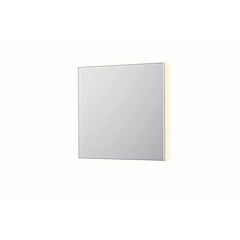 INK SP32 rechthoekige spiegel in stalen kader met dimbare indirect LED-verlichting, spiegelverwarming, color changing, en schakelaar 80 x 4 x 80 cm, mat wit